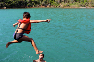 Me jumping off a boat in Buzios.